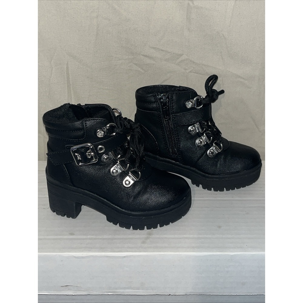 Girls Black Boots Combat Style Size 7 Lil Jett by Cupcake Couture
